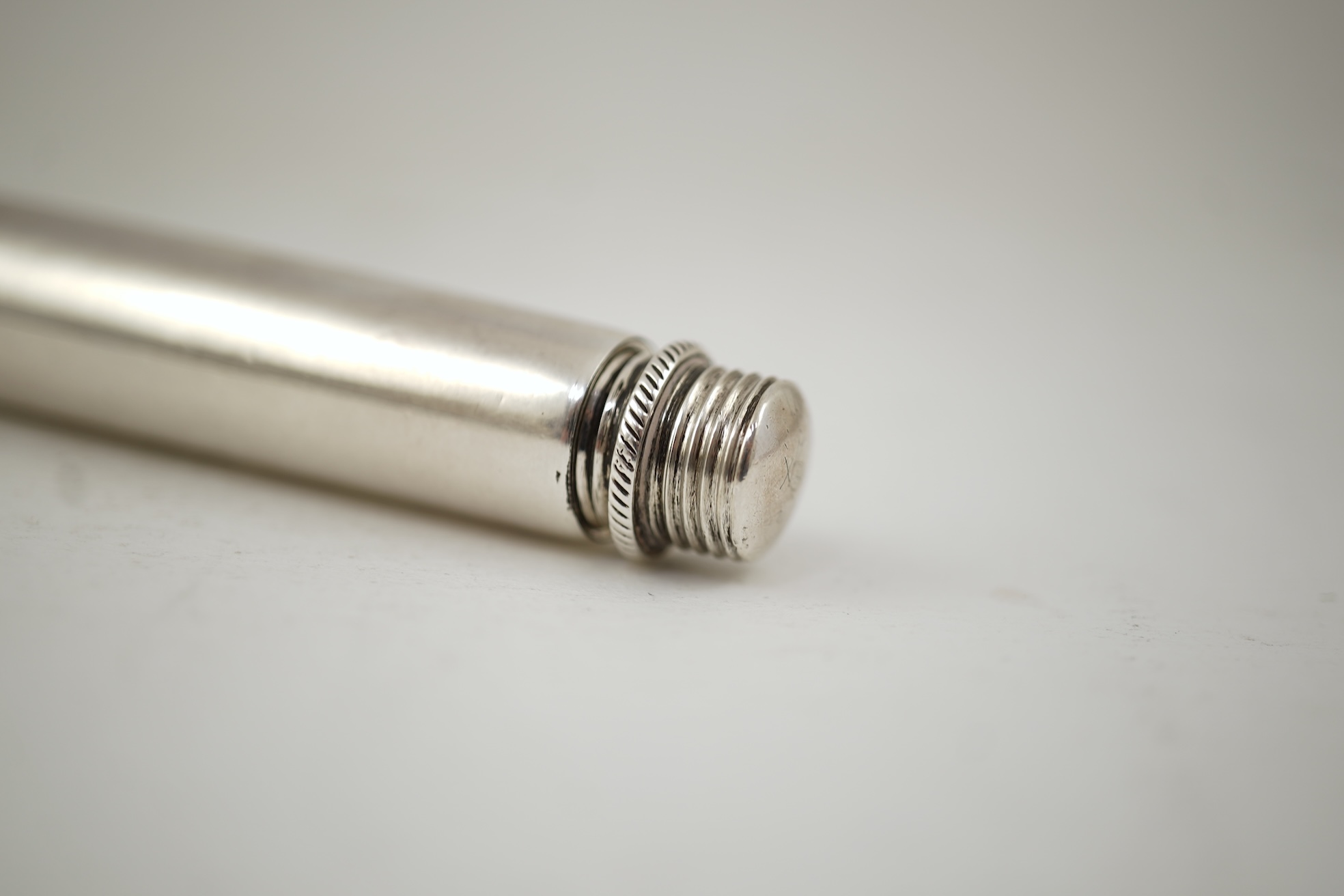 An early Victorian silver travelling apple corer, by Joseph Wilmore